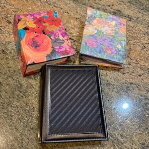Vintage Mini Photo Albums Lot of 3 Floral & Faux Leather Holds 4x6